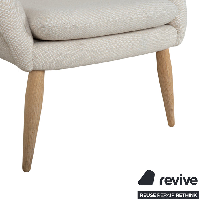 Audo Copenhagen Oda Stoff Sessel Creme Beige Eierschale inkl. Hocker