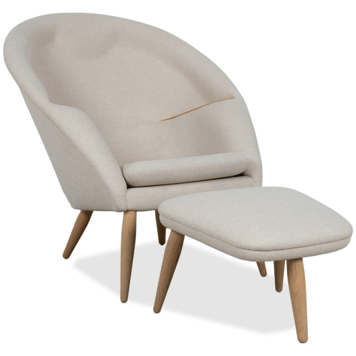 Audo Copenhagen Oda Fabric Armchair Cream Beige Eggshell incl. Ottoman