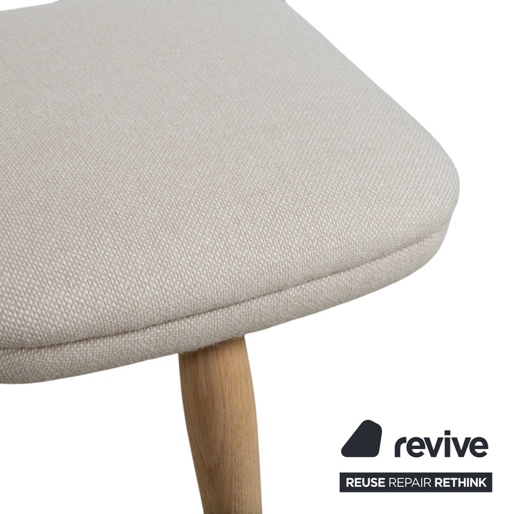 Audo Copenhagen Oda Stoff Sessel Creme Beige Eierschale inkl. Hocker