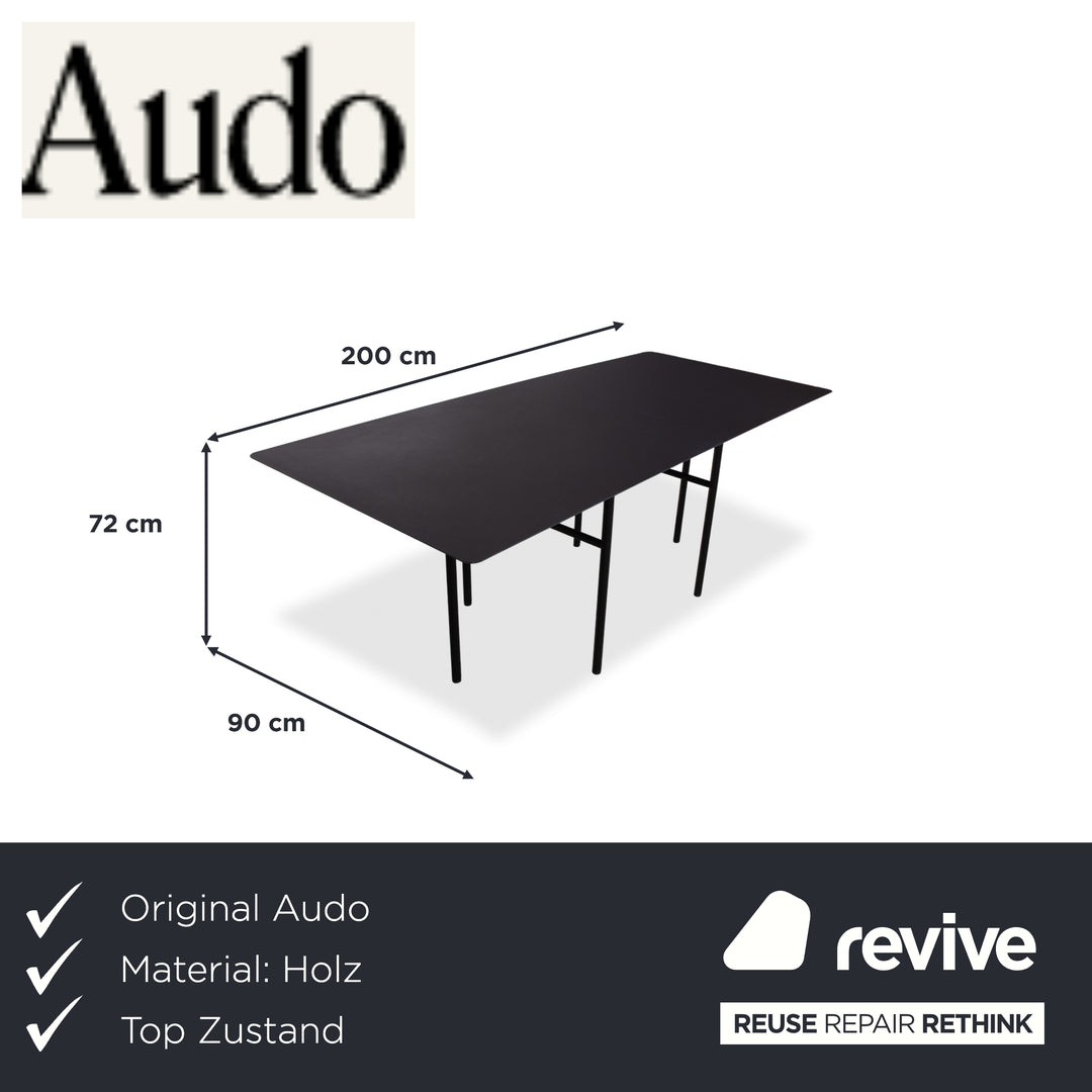 Table à manger Audo Snaregade en bois noir 200 x 90 cm