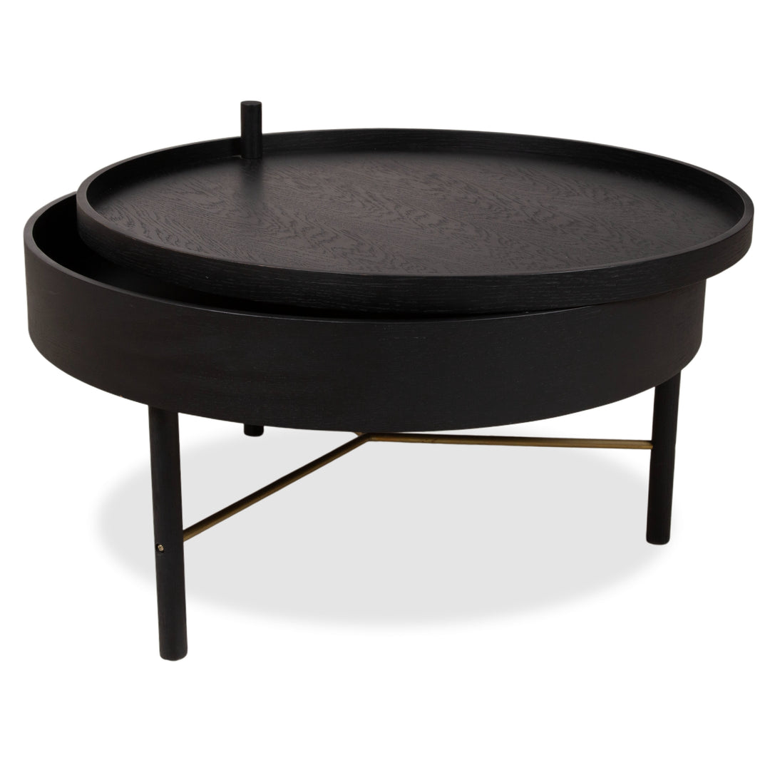 Audo Turning Holz Couchtisch Schwarz manuelle Funktion