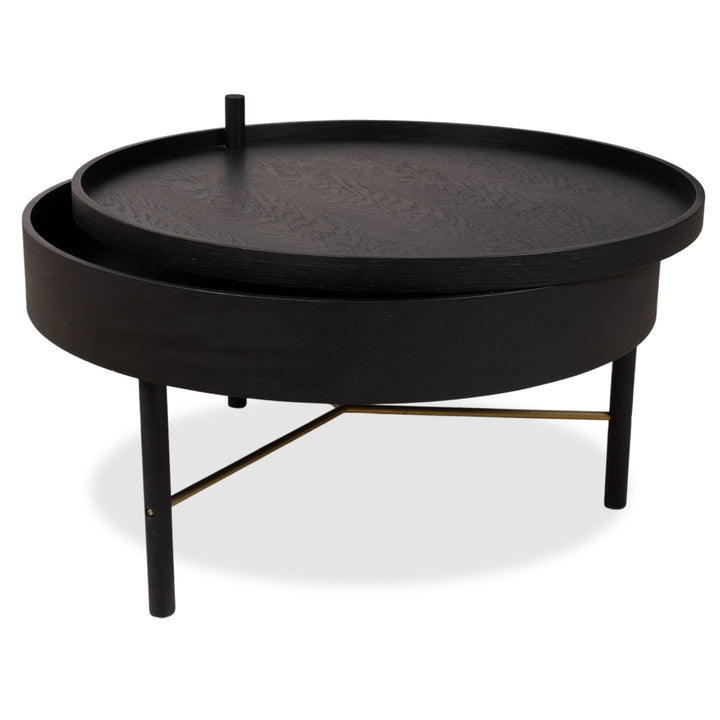 Audo Turning Holz Couchtisch Schwarz manuelle Funktion