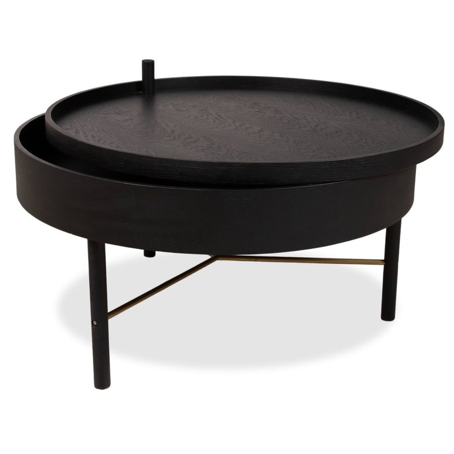 Audo Turning Holz Couchtisch Schwarz manuelle Funktion