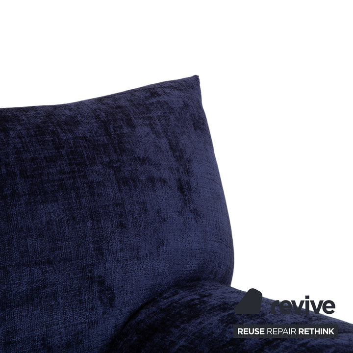 Bretz Gaudi Armchair Fabric Blue Purple Aubergine Gold Reupholstered (Molino 545)
