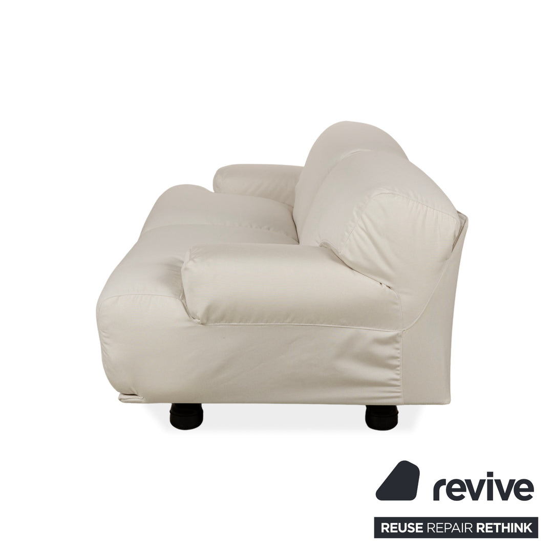 Cassina Fiandra Fabric Two-Seater Cream White Sofa Armchair Couch New Cover