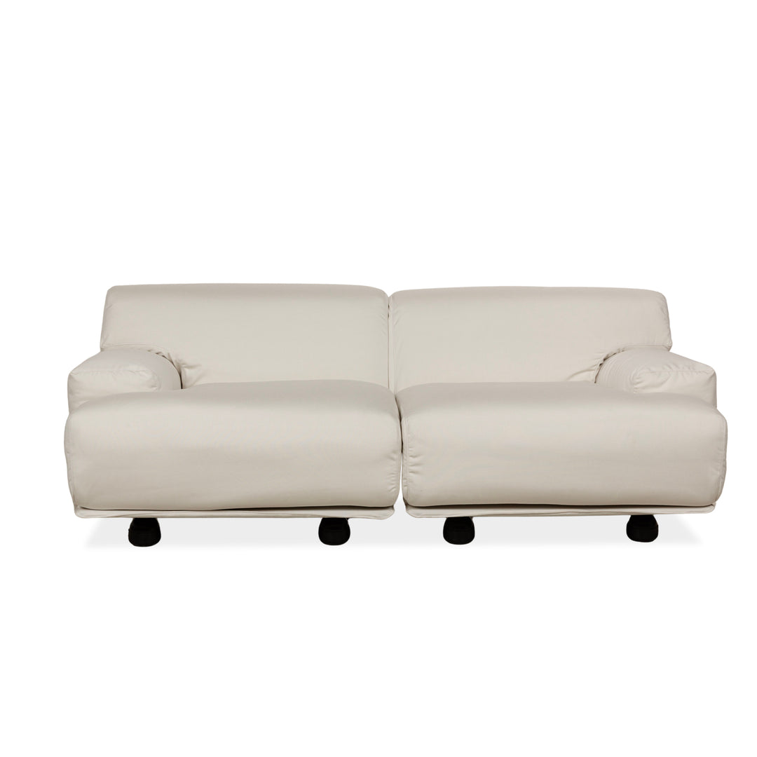 Cassina Fiandra Fabric Two-Seater Cream White Sofa Armchair Couch New Cover