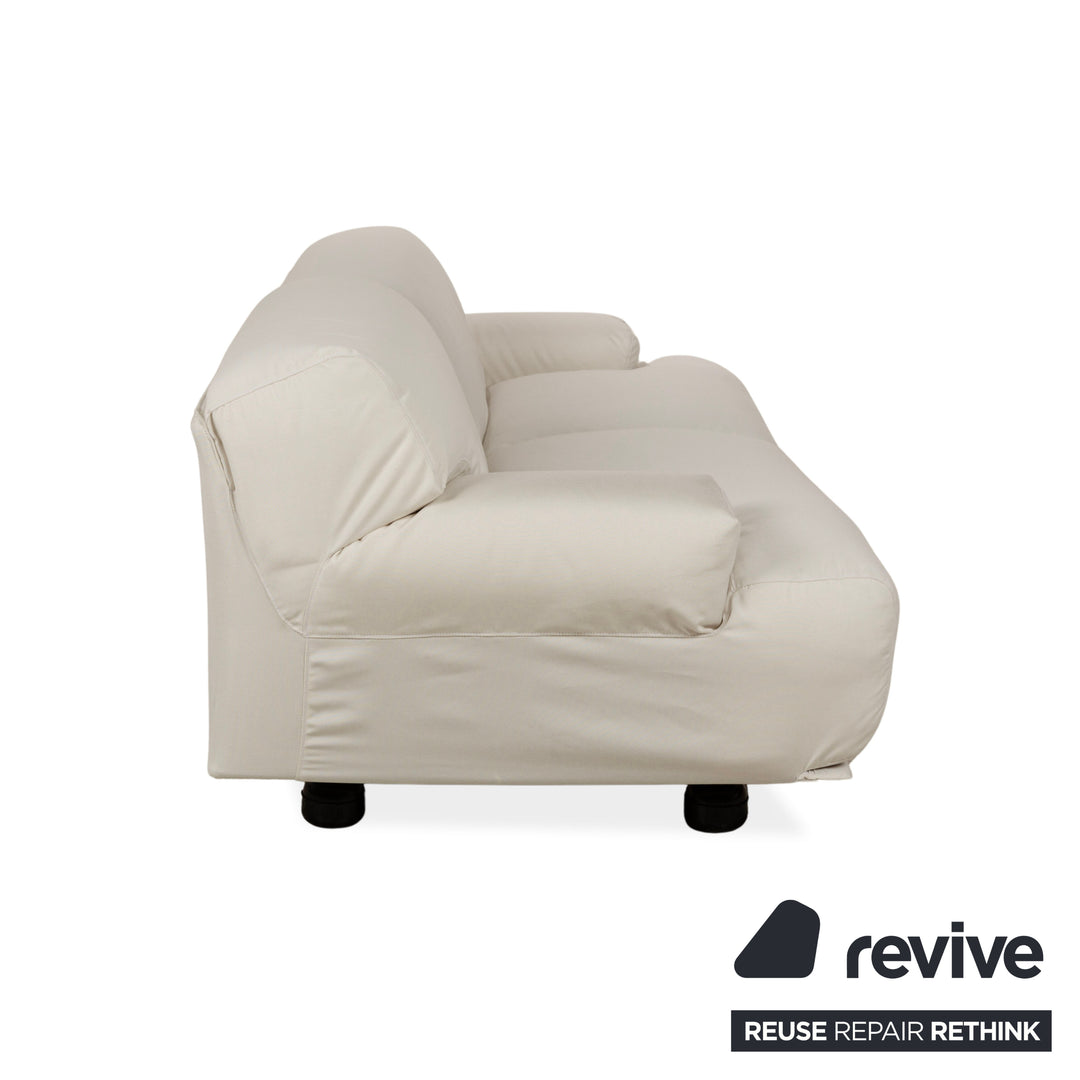 Cassina Fiandra Fabric Two-Seater Cream White Sofa Armchair Couch New Cover