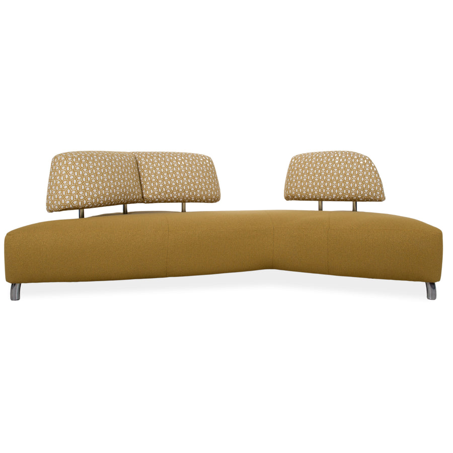 Leolux Archipel Ecksofa Stoff Senfgelb Ockerton Neubezug