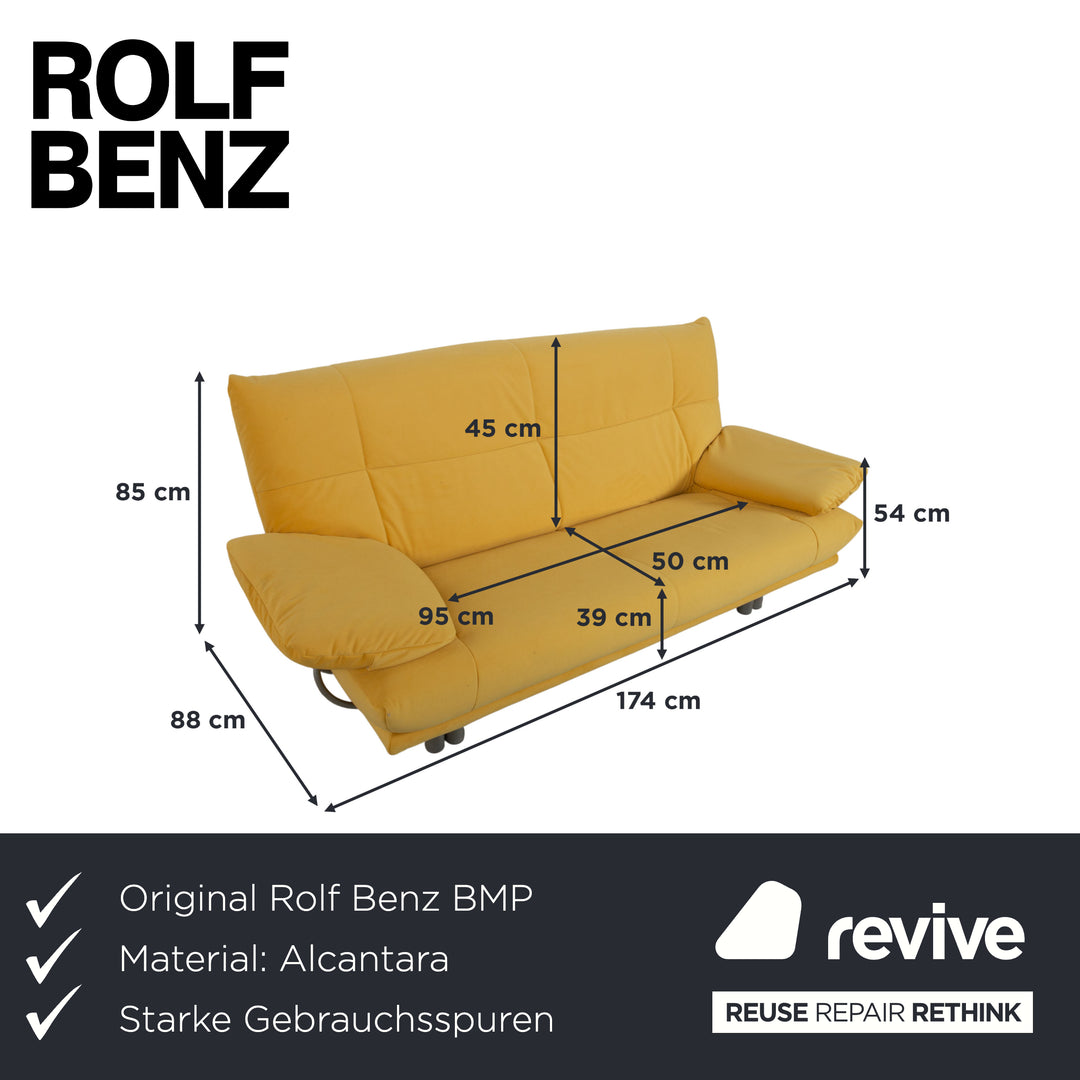 Rolf Benz BMP 418 Two-Seater Sofa Fabric Yellow Reupholstery