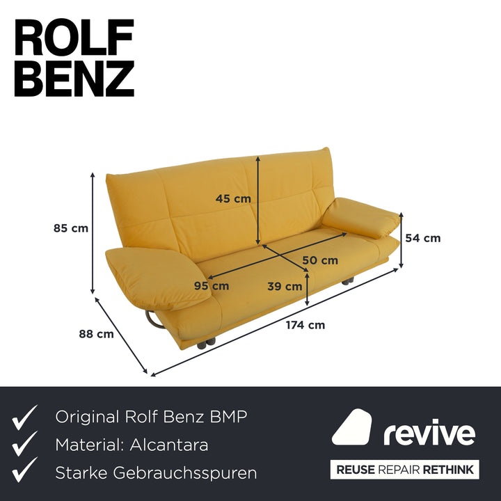 Rolf Benz BMP 418 Two-Seater Sofa Fabric Yellow Reupholstery