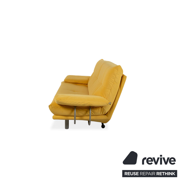 Rolf Benz BMP 418 Two-Seater Sofa Fabric Yellow Reupholstery