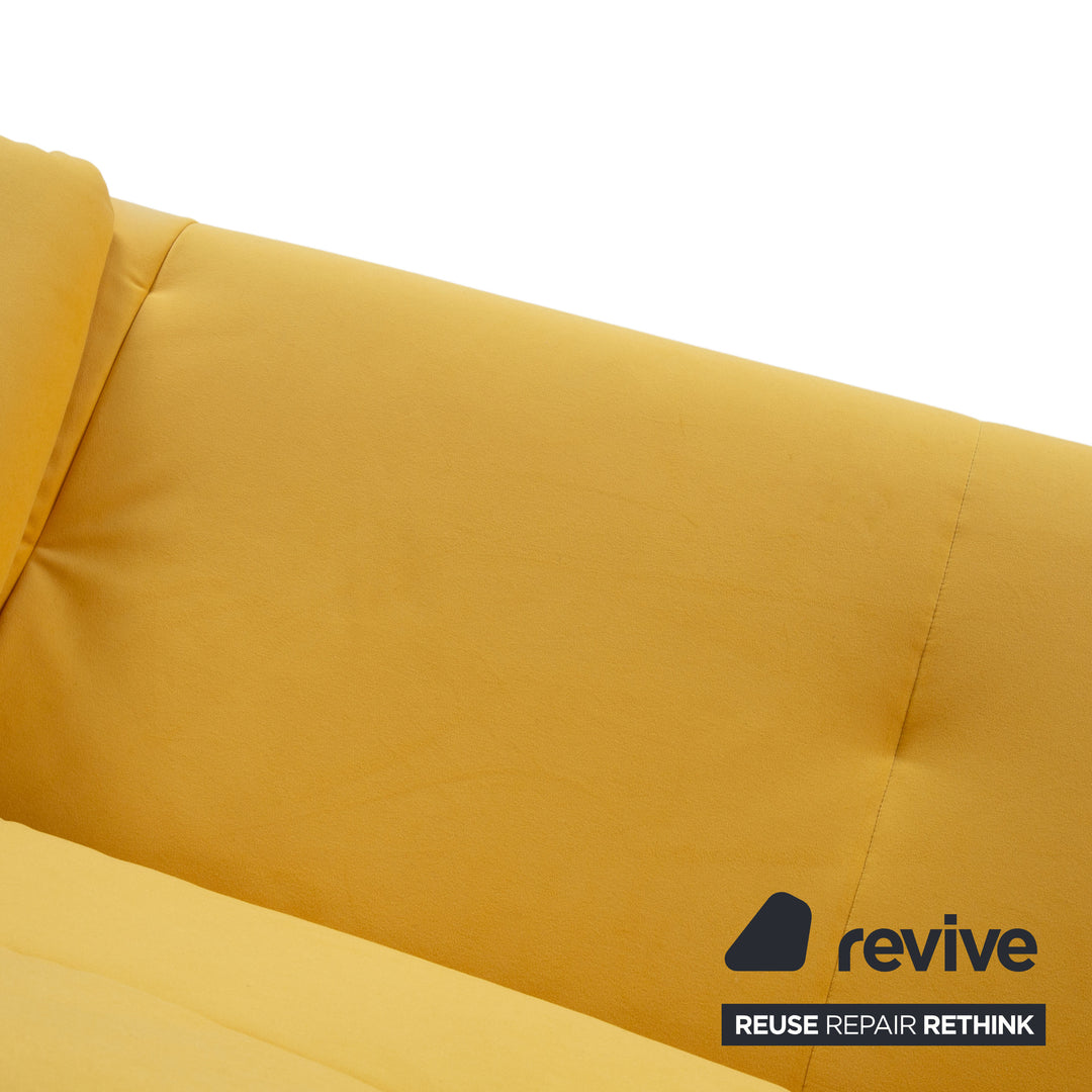 Rolf Benz BMP 418 Two-Seater Sofa Fabric Yellow Reupholstery