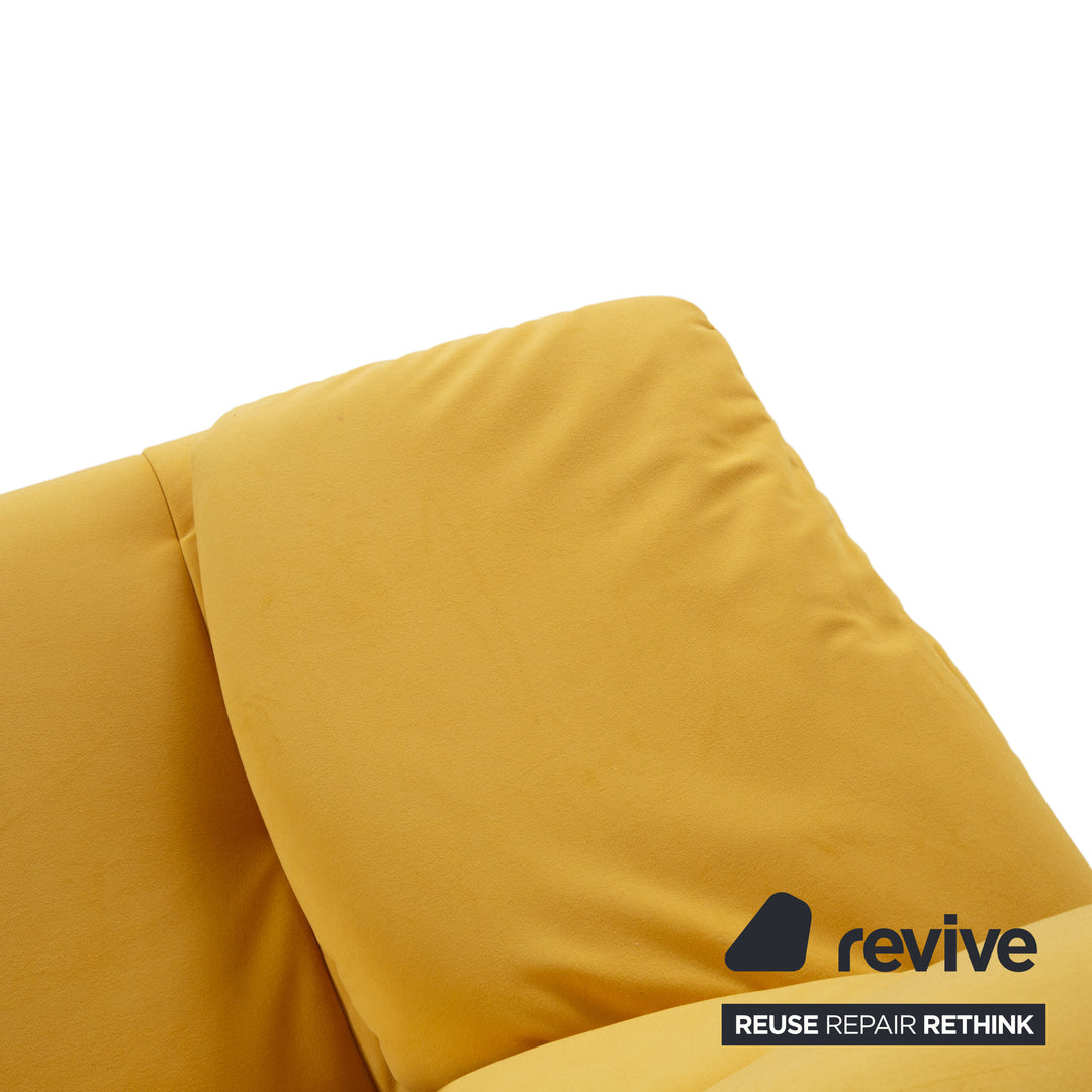 Rolf Benz BMP 418 Two-Seater Sofa Fabric Yellow Reupholstery