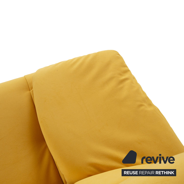 Rolf Benz BMP 418 Two-Seater Sofa Fabric Yellow Reupholstery