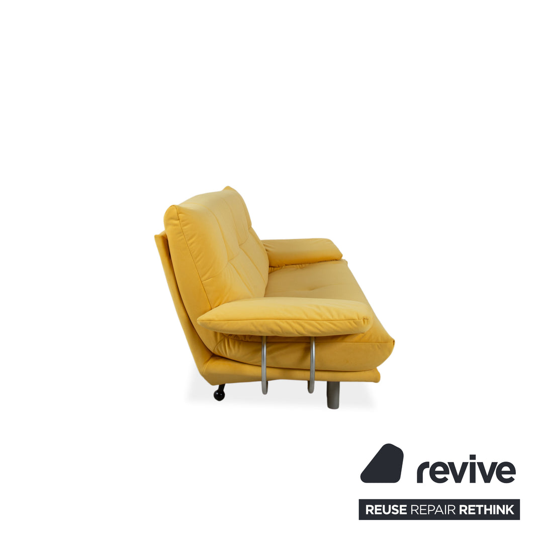 Rolf Benz BMP 418 Two-Seater Sofa Fabric Yellow Reupholstery