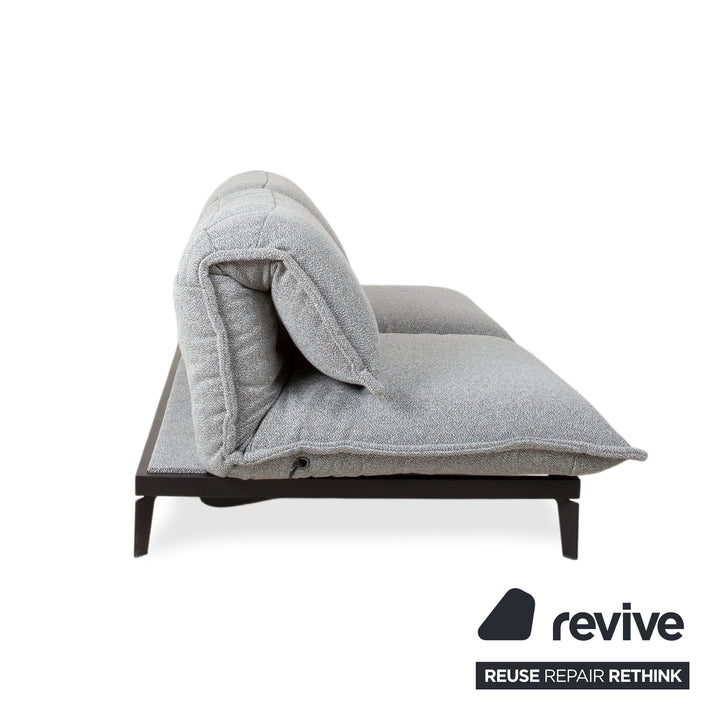 Rolf Benz Nova Two-Seater Sofa Grey Anthracite Fabric Functional Couch Sleeping Function Reupholstered