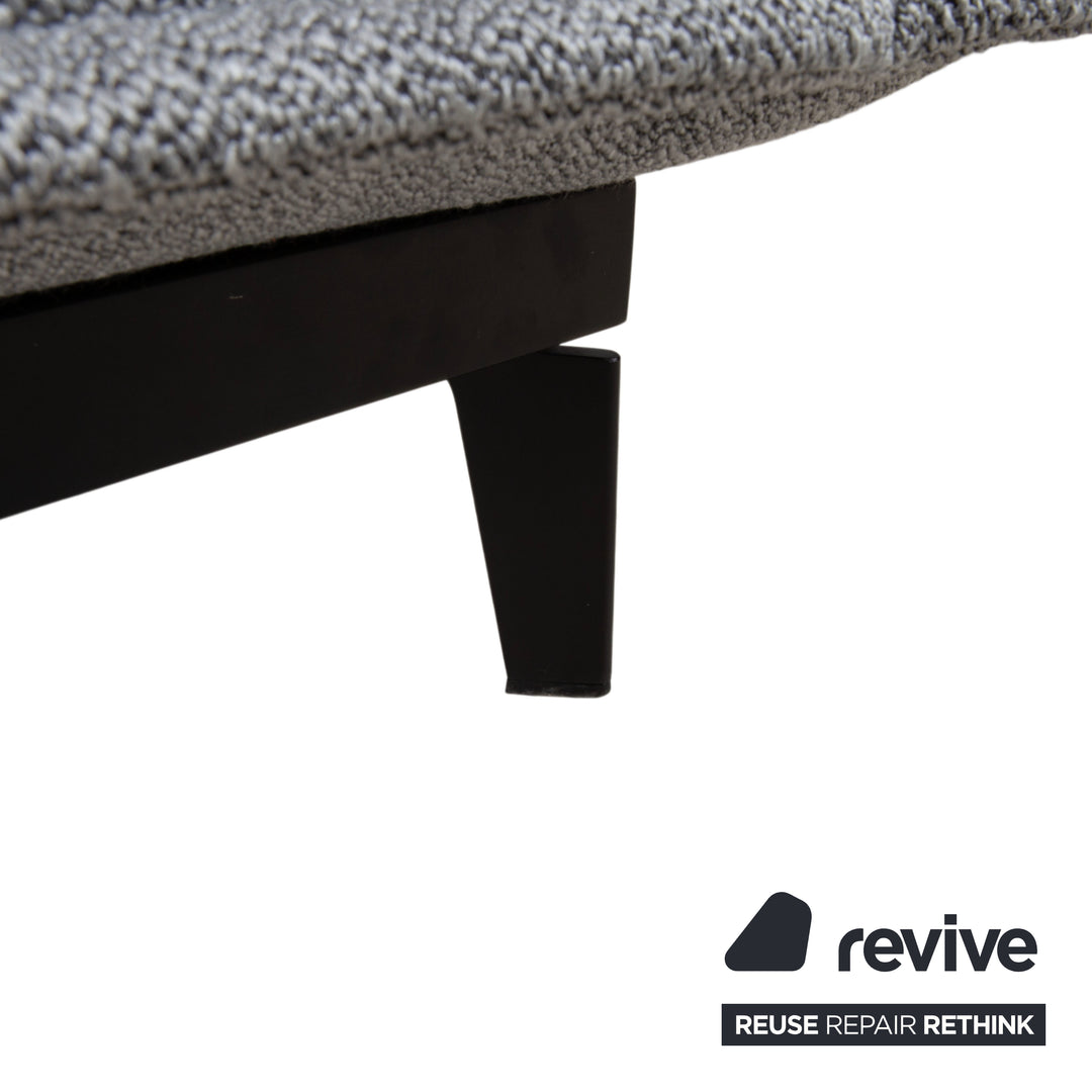 Rolf Benz Nova Two-Seater Sofa Grey Anthracite Fabric Functional Couch Sleeping Function Reupholstered