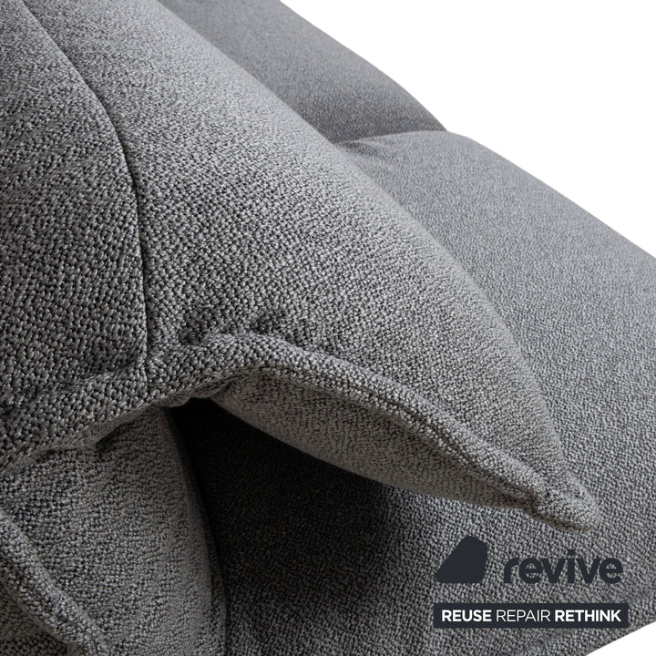 Rolf Benz Nova Two-Seater Sofa Grey Anthracite Fabric Functional Couch Sleeping Function Reupholstered