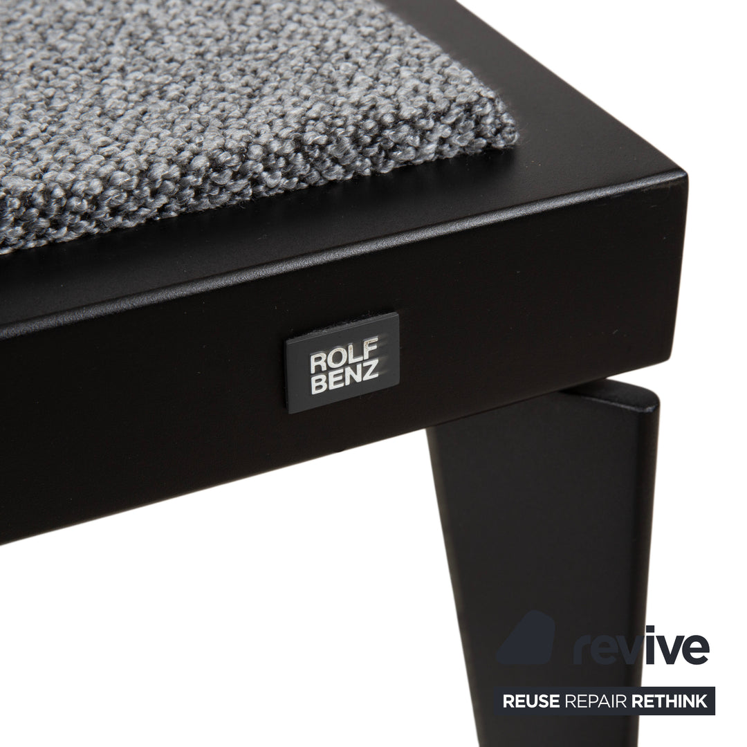 Rolf Benz Nova Two-Seater Sofa Grey Anthracite Fabric Functional Couch Sleeping Function Reupholstered