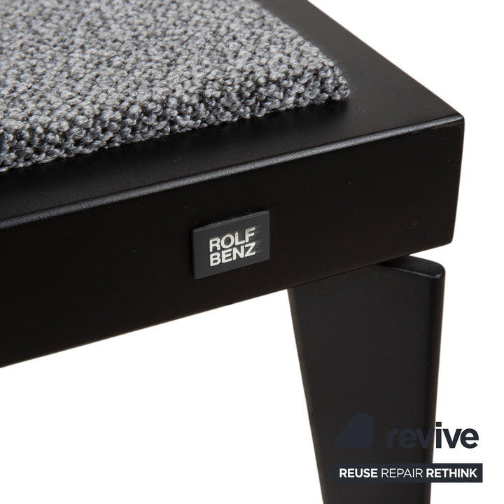 Rolf Benz Nova Two-Seater Sofa Grey Anthracite Fabric Functional Couch Sleeping Function Reupholstered