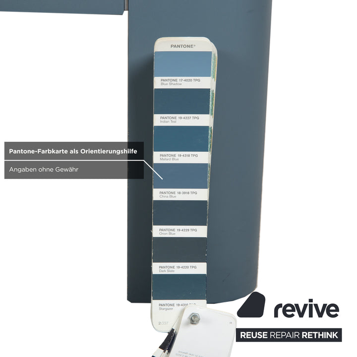 Auping Auronde 1500 Holz Bett Blau Grau Beistelltisch