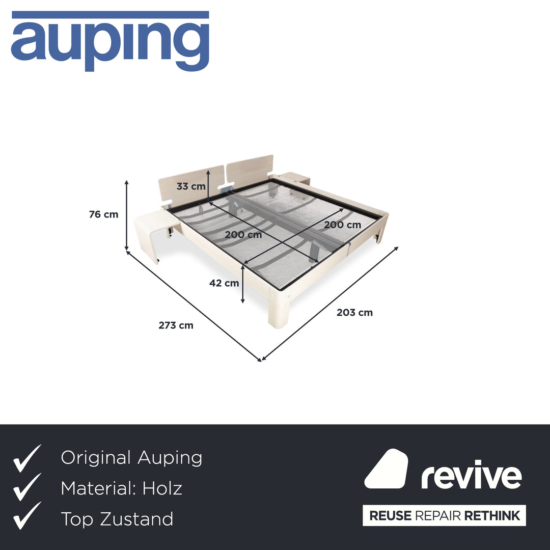 Auping Auronde Holz Weiß Beige Doppelbett manuelle Funktion