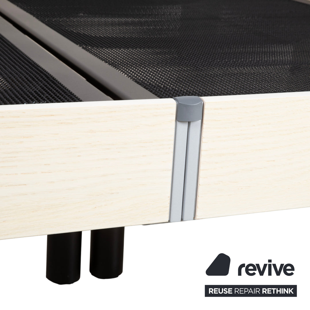 Auping Auronde Holz Weiß Beige Doppelbett Nachttisch Abglage manuelle Funktion
