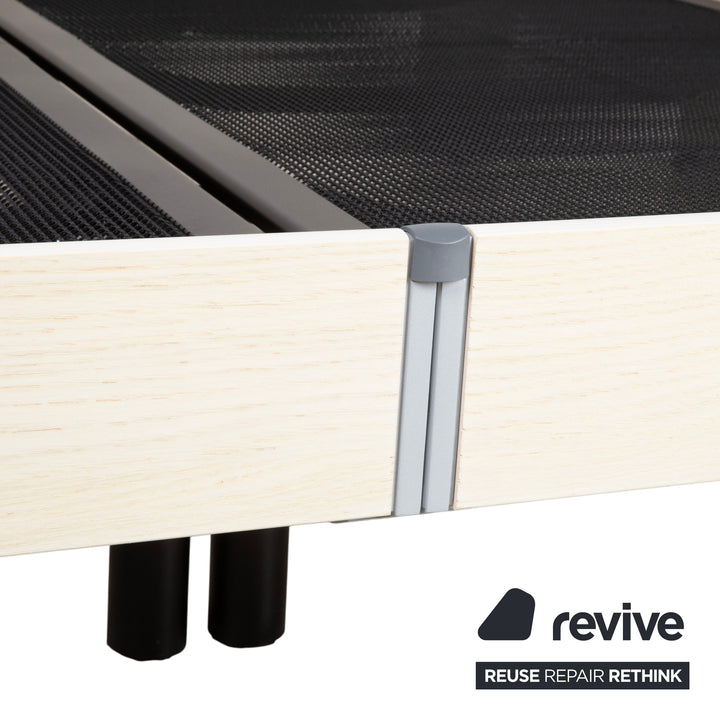 Auping Auronde Holz Weiß Beige Doppelbett Nachttisch Abglage manuelle Funktion