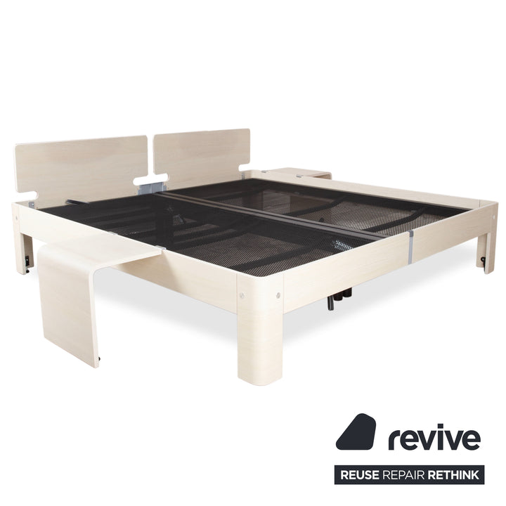 Auping Auronde Holz Weiß Beige Doppelbett manuelle Funktion