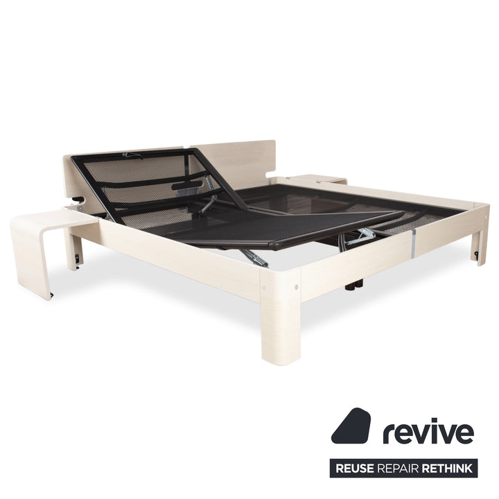 Auping Auronde Holz Weiß Beige Doppelbett manuelle Funktion