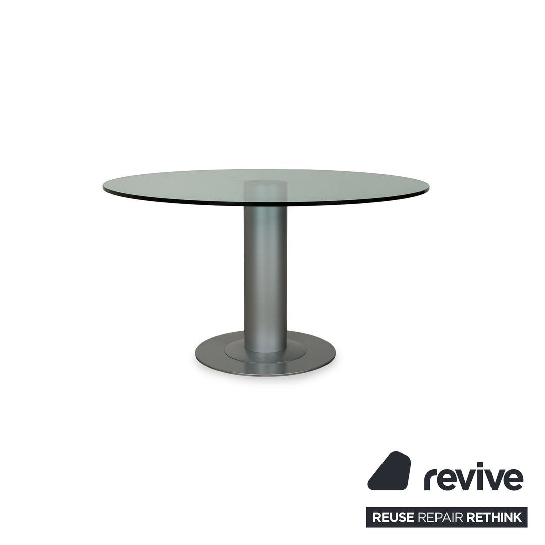 Table à manger en verre Bacher Castro argent 130 x 130 x 73 cm