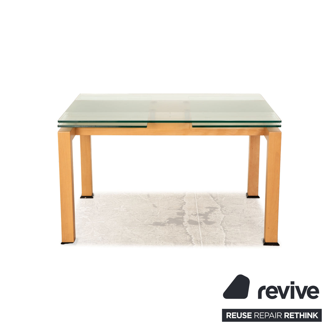 Table à manger en verre Bacher bois marron extensible 125/190 x 75 x 90