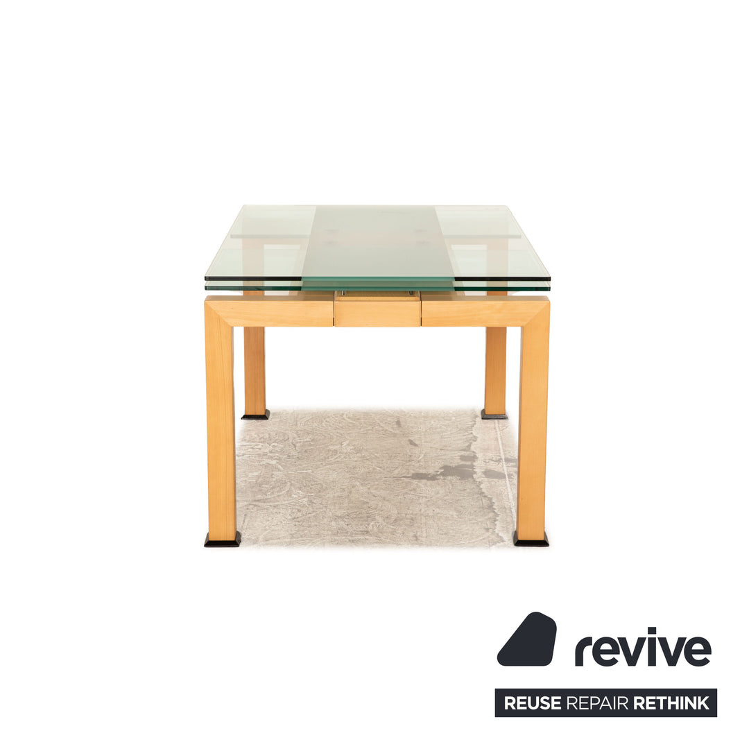 Table à manger en verre Bacher bois marron extensible 125/190 x 75 x 90