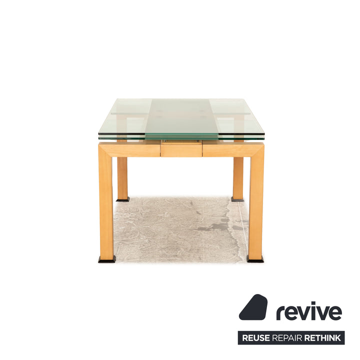 Table à manger en verre Bacher bois marron extensible 125/190 x 75 x 90