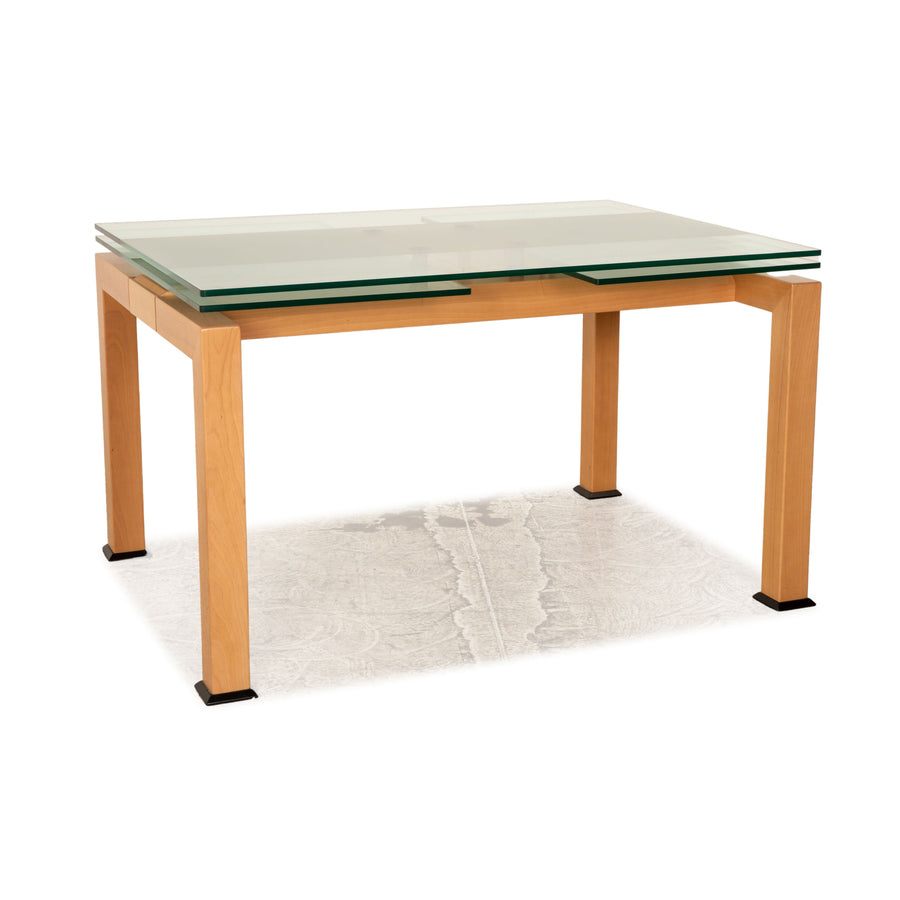 Table à manger en verre Bacher bois marron extensible 125/190 x 75 x 90
