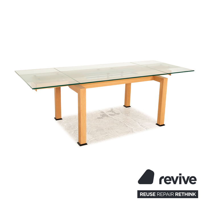 Table à manger en verre Bacher bois marron extensible 125/190 x 75 x 90