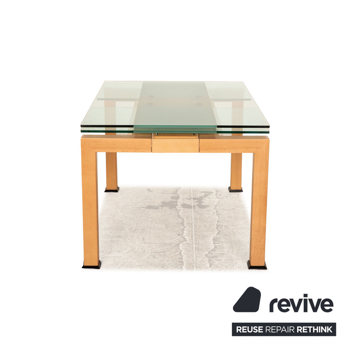 Table à manger en verre Bacher bois marron extensible 125/190 x 75 x 90
