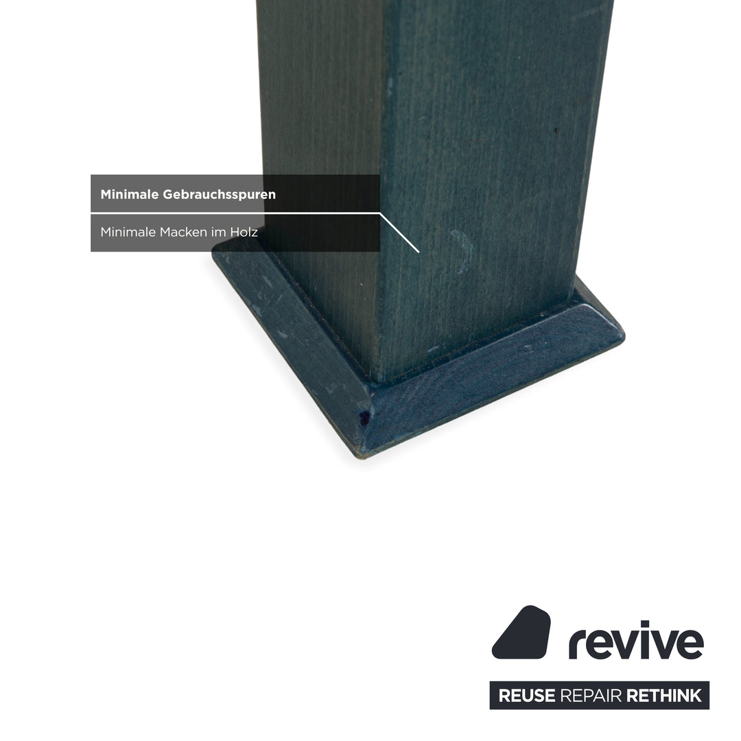 Bacher Glas Esstisch Holz Petrol Blau Ausziehfunktion