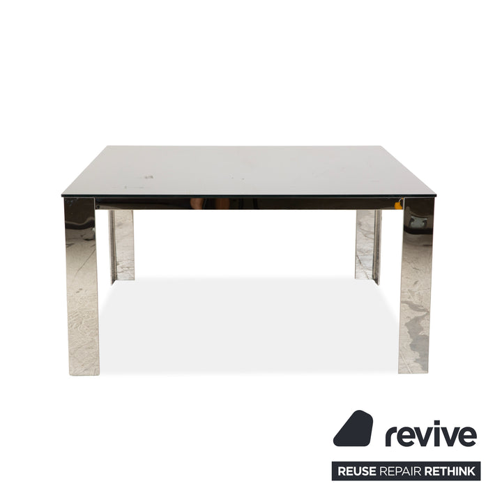 Bacher Glas Esstisch Silber Chrom