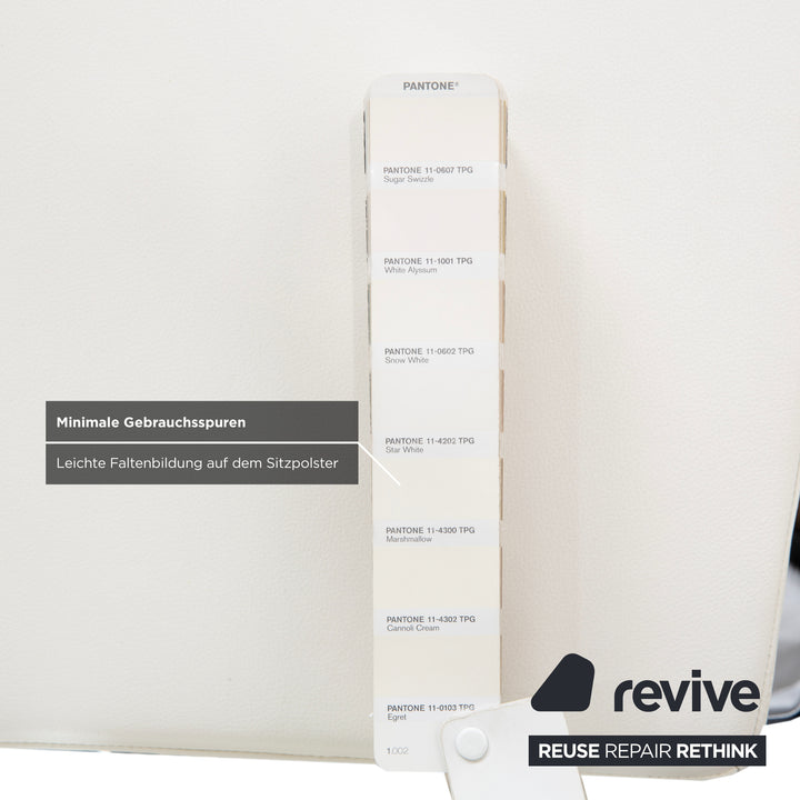 Bacher Glas Leder Esstisch 8er Stuhlgarnitur Silber Chrom Weiß Creme