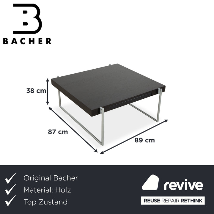 Bacher Kyoto wooden coffee table, black, with drawer