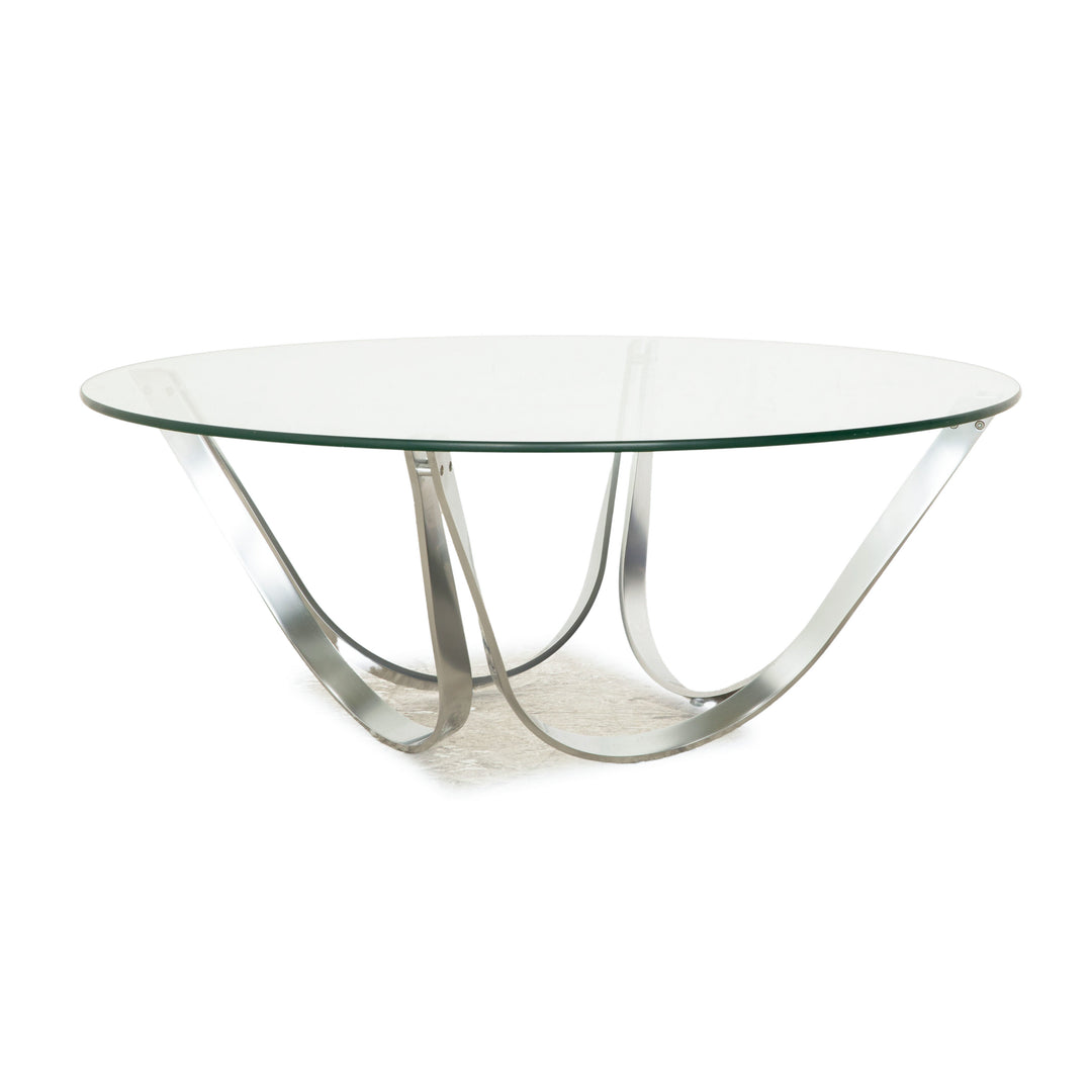 Table basse en verre Bacher modèle 2075 argent