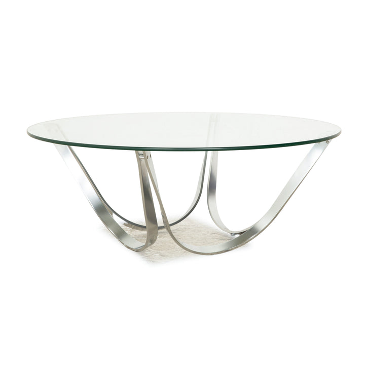 Table basse en verre Bacher modèle 2075 argent