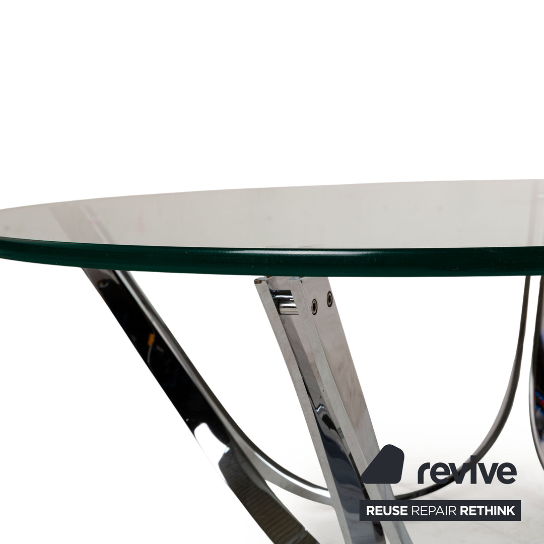 Table basse en verre Bacher modèle 2075 argent