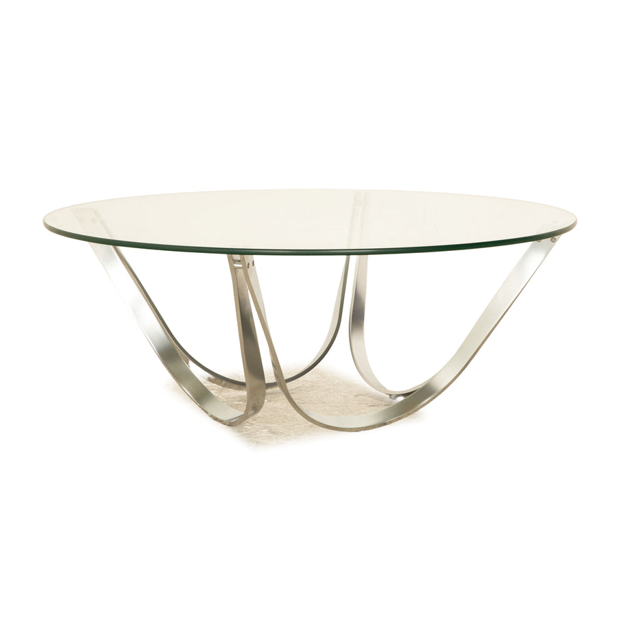 Table basse en verre Bacher modèle 2075 argent