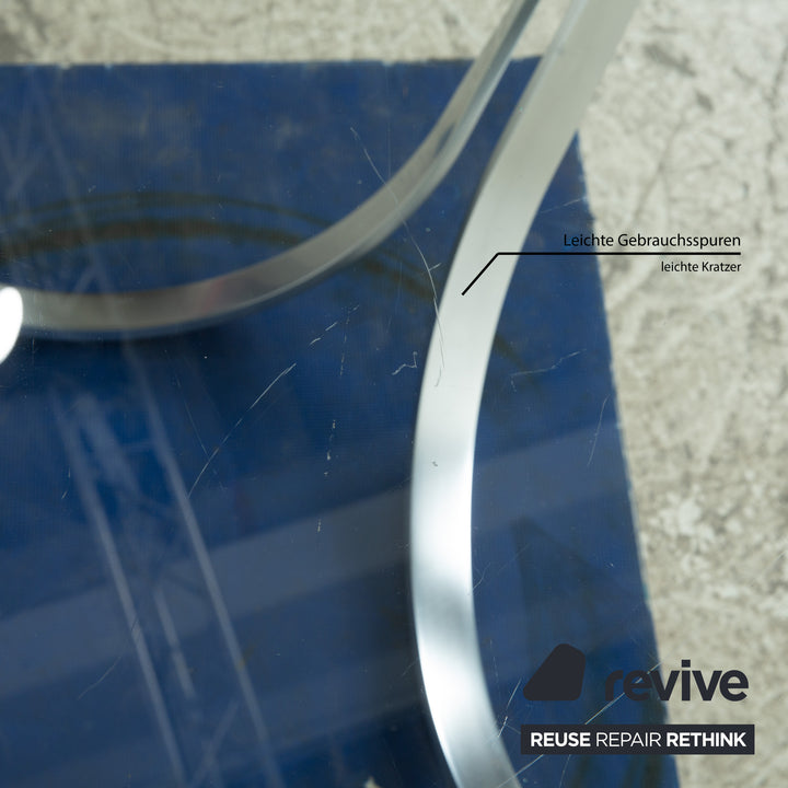 Table basse en verre Bacher modèle 2075 argent