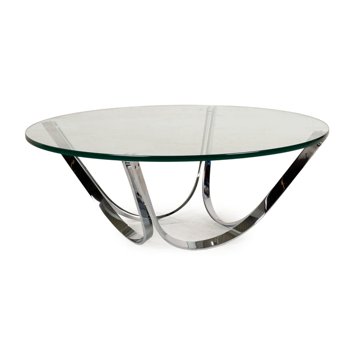 Table basse en verre Bacher modèle 2075 argent