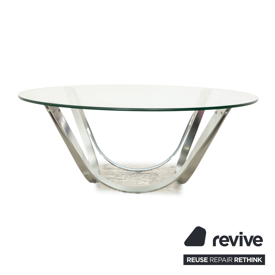Table basse en verre Bacher modèle 2075 argent