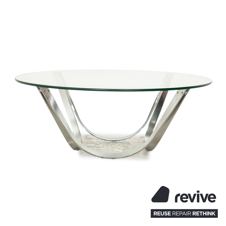 Table basse en verre Bacher modèle 2075 argent