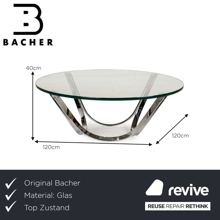 Table basse en verre Bacher modèle 2075 argent